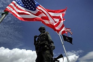 flag at statue